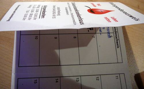 Blutspenderausweis er Diako