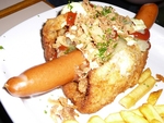 Schnitzel als Hot-Dog