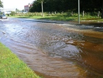 Hochwasser in der Lise-Meitner Strasse