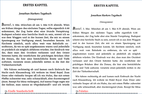 Standardschrift und Palatino