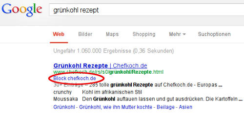 Personal Blocklist Beispiel