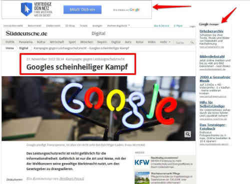 Screenshot Süddeutsche