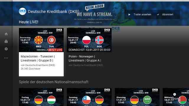 DKB YouTube Kanal auf FireTV