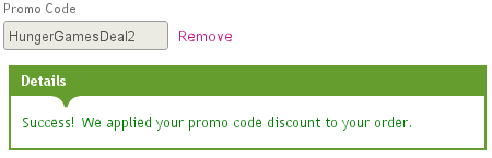 Promo Code HungerGamesDeal2