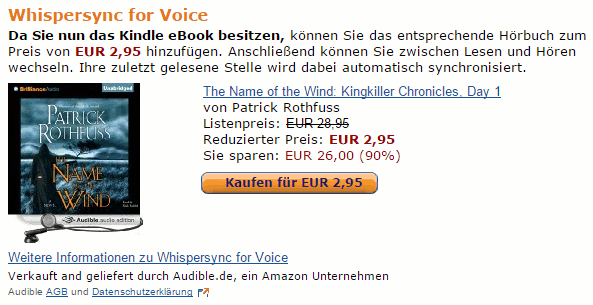 Whispersync for Voice (The Name of the Wind)