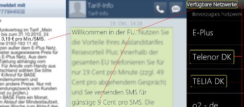 SMS Ausland vs. Inland in Grenznähe
