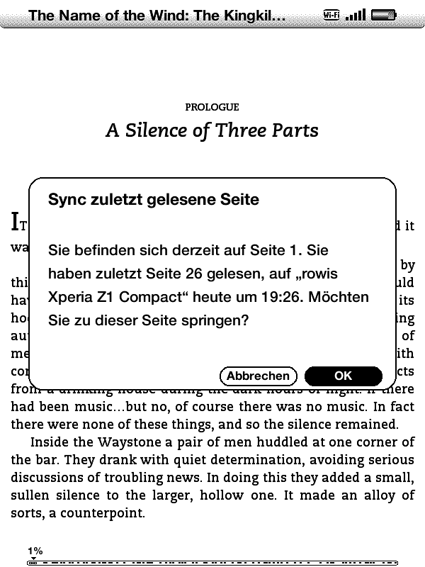 AMazon Kindle synchronisation zuletzt gelesene/gehörte Seite