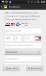 Neue Kreditkarte im Androiden einrichten